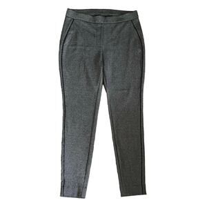 Chicos Size 1 US M 8 Mini Houndstooth Leggings Pull On Pants Piping